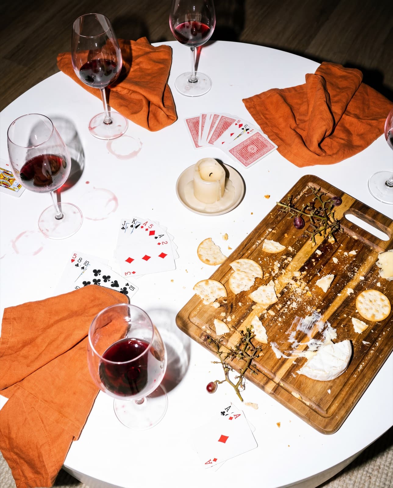 Dinner party aftermath — messy kitchen counter